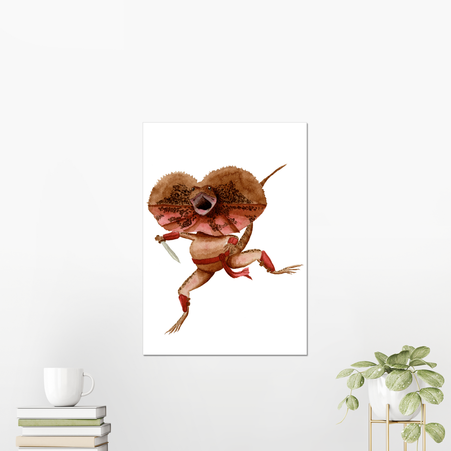 Fighter Frill-Necked Lizard Giclée Art Print