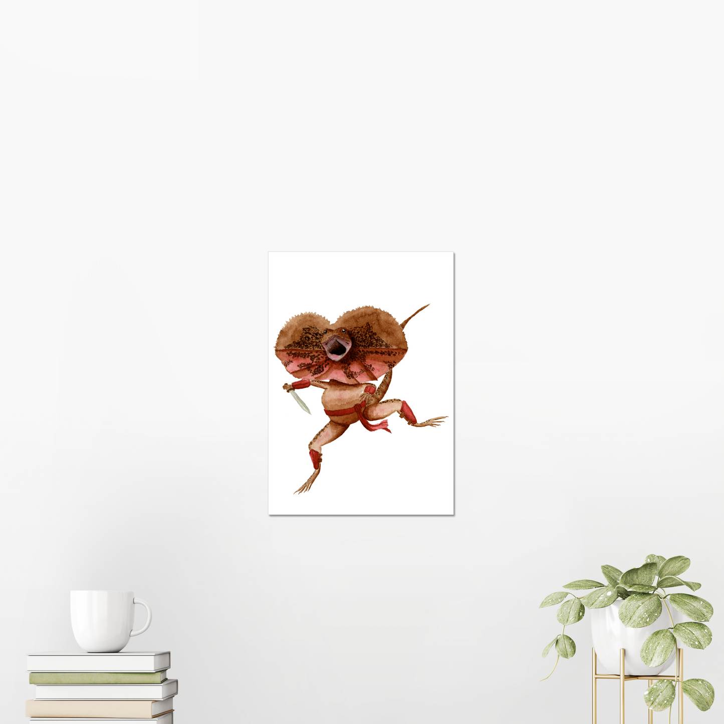 Fighter Frill-Necked Lizard Giclée Art Print