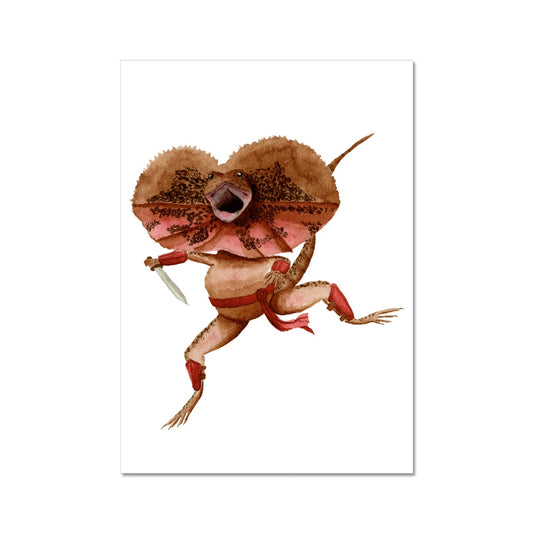 Fighter Frill-Necked Lizard Giclée Art Print